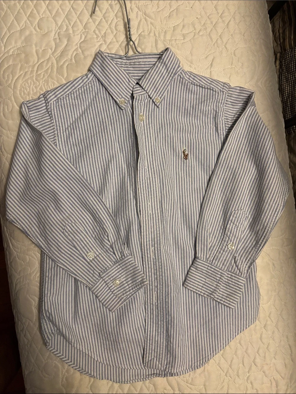 Ralph Lauren Light Blue & White Striped Oxford Button-Down Shirt